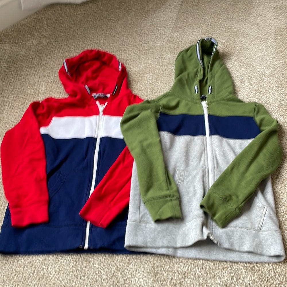 2 Lands End medium weight zip up hoodies